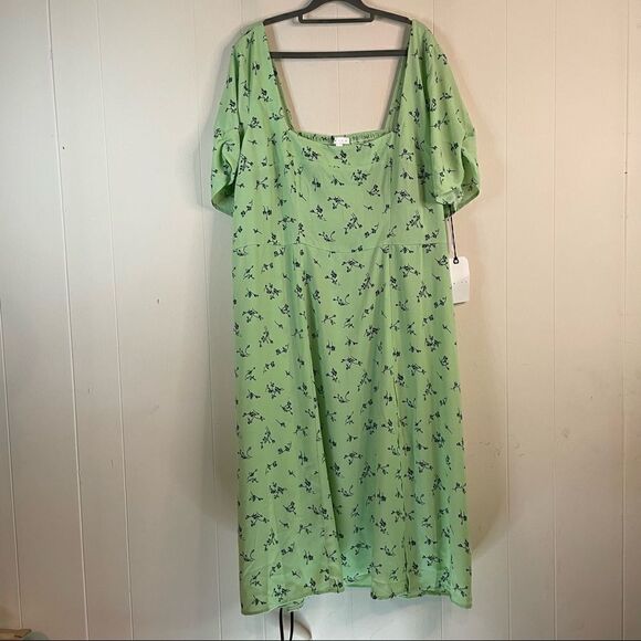 NWT - Leith Green Veranda Noral Floral Maxi Dress - Picture 1 of 9